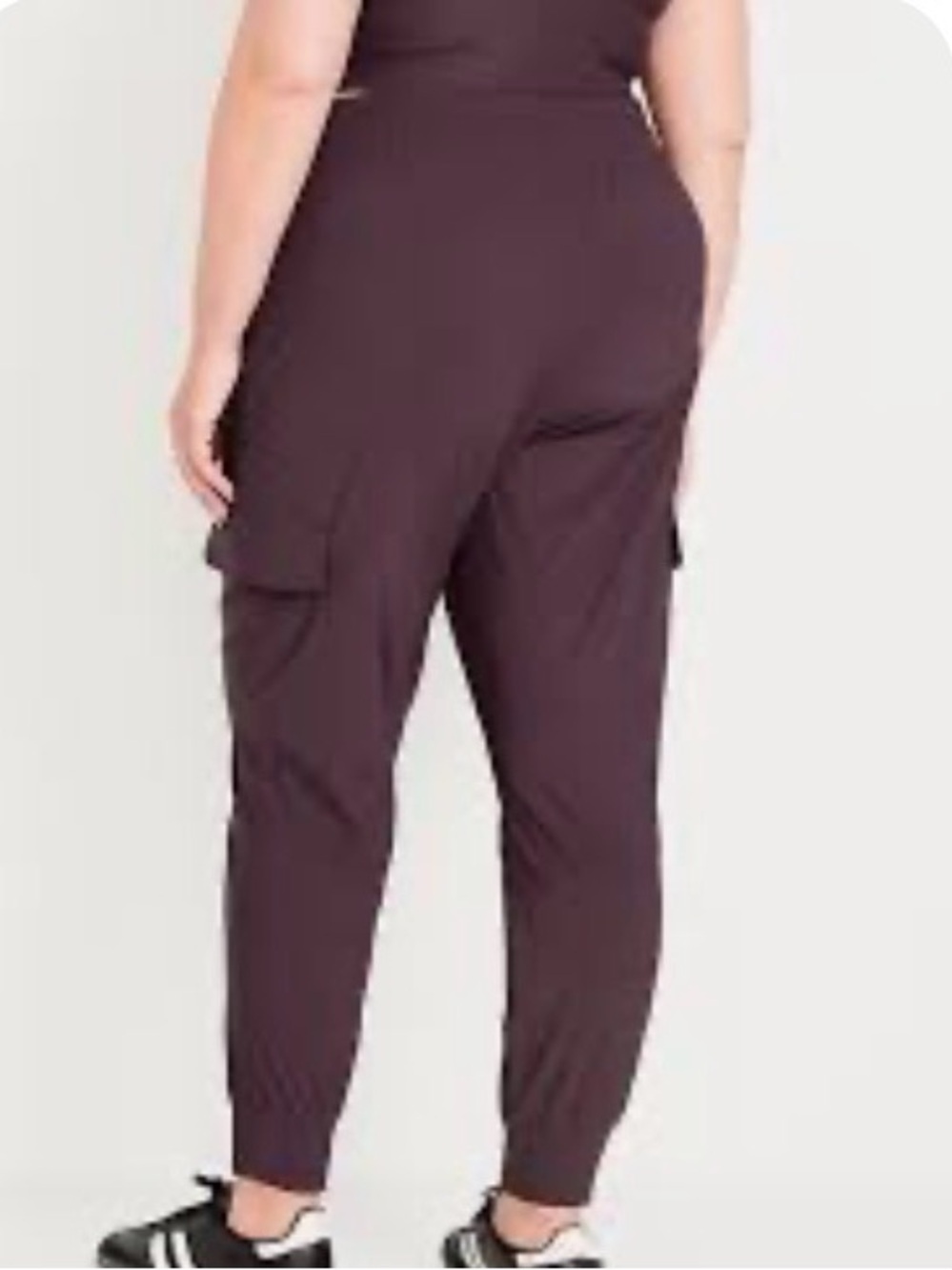 Old Navy High-Waisted SleekTech Cargo Joggers Size XL Petite Boxwood Plum Purple